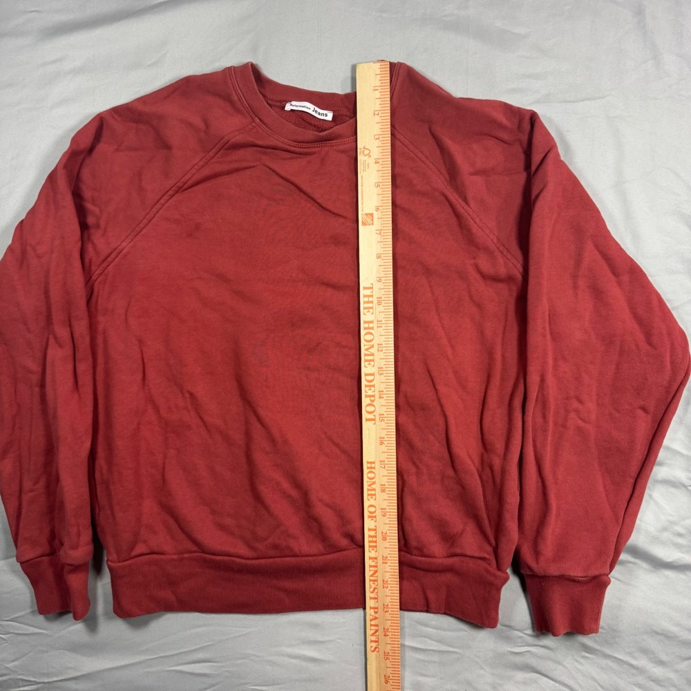 Reformation Jeans 100% Organic Cotton Raglan Sweatshirt Red M Tomato Girl Cozy - Picture 6 of 9